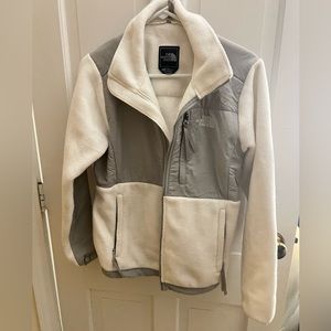 The North Face Denali Fleece Long Sleeve Grey and White Jacket Women’s Size M